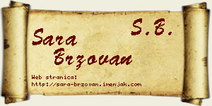 Sara Brzovan vizit kartica